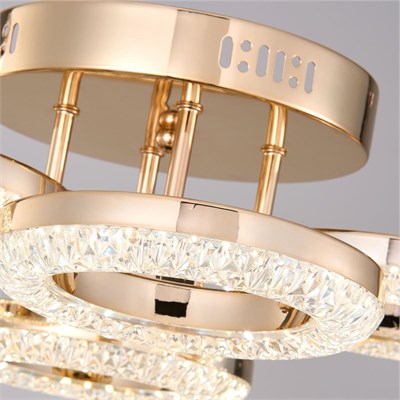 Apliqa Oylum 4lü Gold 24 Watt Kristalli Koridor Salon Led Plafonyer Avize