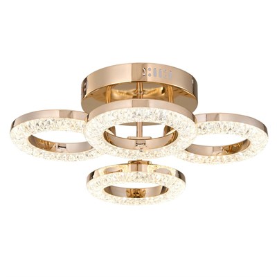Apliqa Oylum 4lü Gold 24 Watt Kristalli Koridor Salon Led Plafonyer Avize