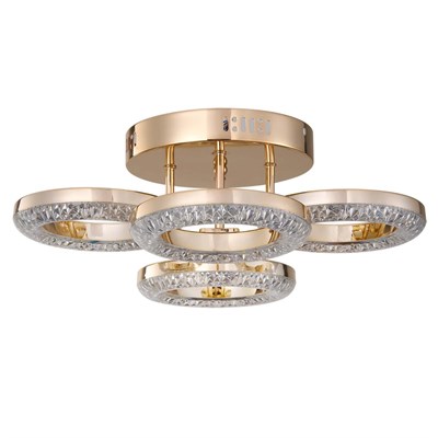 Apliqa Oylum 4lü Gold 24 Watt Kristalli Koridor Salon Led Plafonyer Avize