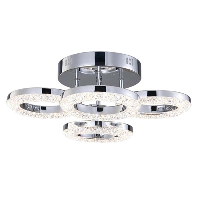 Apliqa Oylum 4lü Krom 24 Watt Kristalli Koridor Salon Led Plafonyer Avize