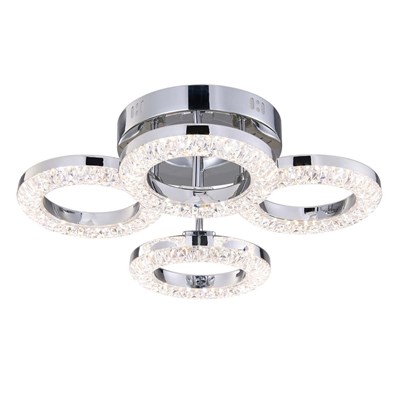 Apliqa Oylum 4lü Krom 24 Watt Kristalli Koridor Salon Led Plafonyer Avize