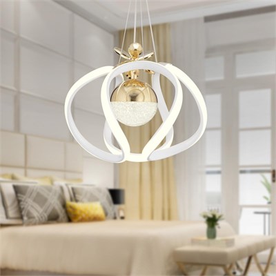 Apliqa Pelin Tekli Beyaz Gold 3 Renkli 39 Watt Ledli Modern Oturma Odası, Koridor, Salon Led Avize