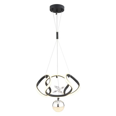 Apliqa Pelin Tekli Siyah Krom 3 Renkli 39 Watt Ledli Modern Oturma Odası, Koridor, Salon Led Avize