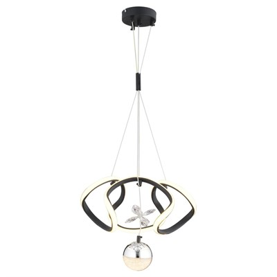 Apliqa Pelin Tekli Siyah Krom 3 Renkli 39 Watt Ledli Modern Oturma Odası, Koridor, Salon Led Avize