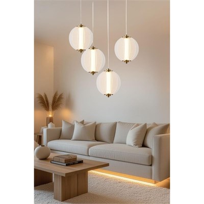 Apliqa Penny 72 Watt 4lüyuvarlak Bakır Led Sarkıt Avize