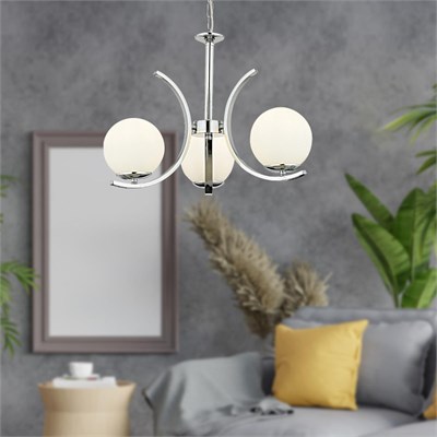 Apliqa Plüton 3lü Krom Modern Mutfak Salon Avize