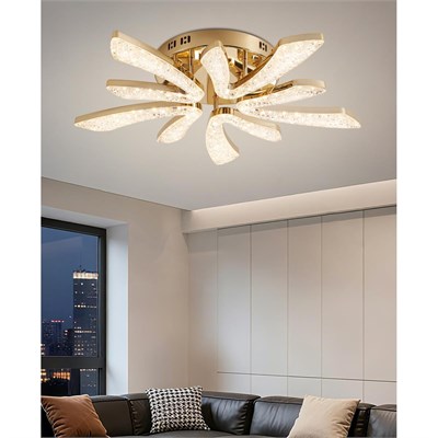 Apliqa Quinn 10lu Gold 80 Watt Plafonyer 3 Renkli Led Avize