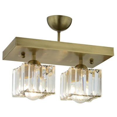 Apliqa Rivia 2 Li Eskitme Plafonyer Kristalli Taşlı Modern Tasarım Kristal Salon Avize