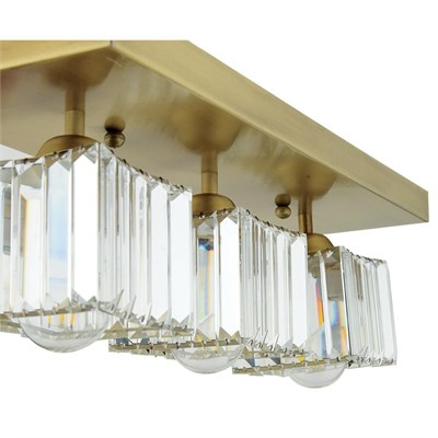 Apliqa Rivia 3 Lü Eskitme Plafonyer Kristalli Taşlı Modern Tasarım Kristal Salon Avize