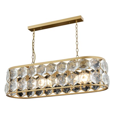 Apliqa Roman 5li Sıralı Eskitme Kristalli Taşlı Modern Tasarım Kristal Salon Avize