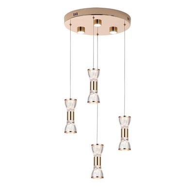 Apliqa Sayen 4lü Yuvarlak Gold Sarkıt Led Avize