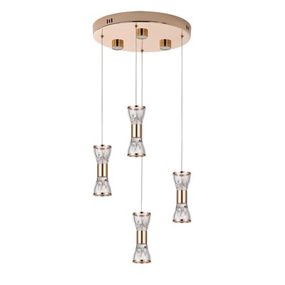 Apliqa Sayen 4lü Yuvarlak Gold Sarkıt Led Avize
