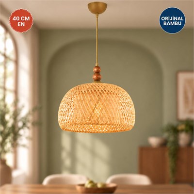 Apliqa Sera Tekli Rattan Modern Sarkıt Avize, Hasır Avize, Oturma Odası Mutfak Salon Koridor Avize