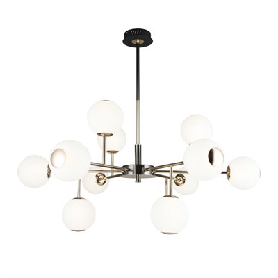 Apliqa Sofia 12li Siyah Gold 100 Watt Yuvarlak Modern Oturma Odası, Salon Avize