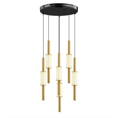 Apliqa Thressa 6lı Yuvarlak Siyah Eskitme 3 Renkli Led Avize