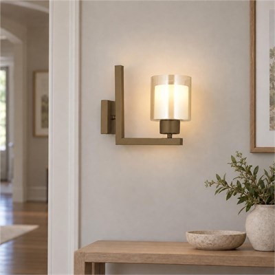 Apliqa Tisse Eskitme Boyalı Çift Camlı Duvar Lambası Yatak Odası-yatak Başı-banyo İçin Modern Aplik
