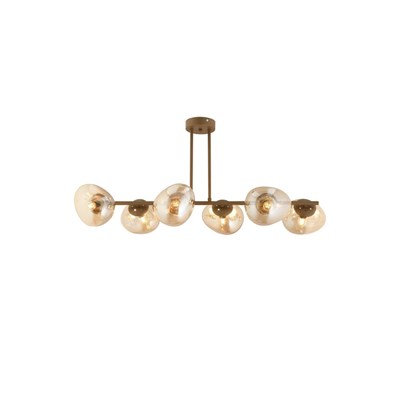 Apliqa Tristan 6lı Sıralı Eskitme Modern Yemek Masası Üstü, Salon Avize