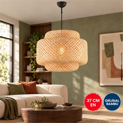 Apliqa Trudy Tekli Rattan Modern Tasarım Oturma Odası Avize