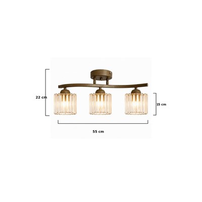 Apliqa Tufty 3lü Eskitme Kristalli Modern Yatak Odası Salon Kristal Avize