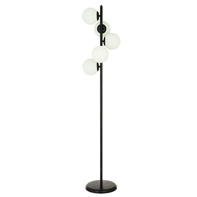 Apliqa Uzel 5li Siyah Modern Tasarım Metal Lambader