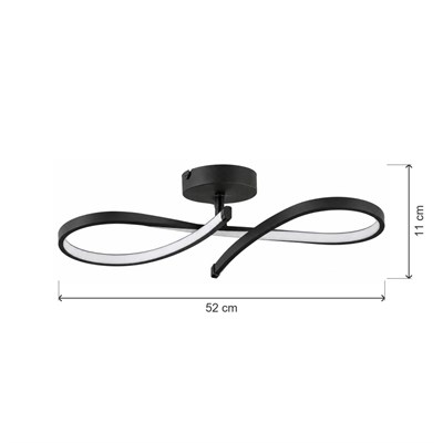Apliqa Vetto Siyah 38 Watt Plafonyer 3 Renkli Ledli Modern Mutfak Banyo Led Salon Sarkıt Avize