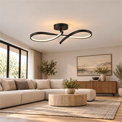 Apliqa Vetto Siyah 38 Watt Plafonyer 3 Renkli Ledli Modern Mutfak Banyo Led Salon Sarkıt Avize