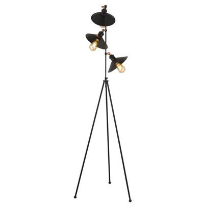 Apliqa Violet 3lü Siyah Modern Tasarım Retro 3 Ayaklı Abajur Lamba Metal Lambader