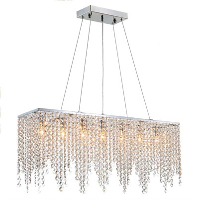 Apliqa Vita 7 Lı Krom Kristalli Taşlı Modern Tasarım Kristal Salon Avize
