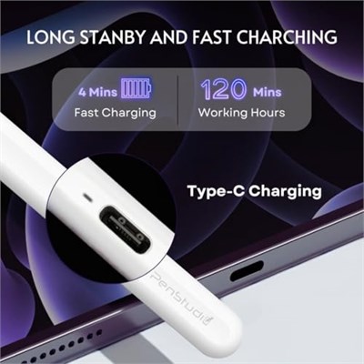 Apple iPad 2018-2024 için Stylus Kalem Apple Pencil 2. 1. Nesil için En İyi Alternatif& USB-C Daha Hızlı Şarj & Avuç İçi Reddetme, Dijital Planlayıcı, Dayanıklı Metal Değiştirme İpuçları.