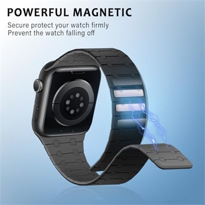 Apple Watch Band 49 mm 46 mm 45 mm 44 mm 42 mm 41 mm 40 mm 38 mm, iWatch Ultra 3/2/1 SE3 Serisi 11 10 9 8 7 6-1 için Silikon Manyetik Aya - Seçenekler: 42(Series 11/10)/41/40/38mm, 42mm/44mm/45mm/49mm