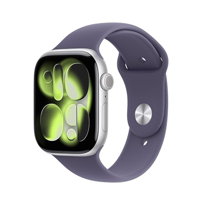Apple Watch Series 11 GPS + Cellular 46 mm Gümüş Rengi Alüminyum Kasa Akıllı Saat ve Sis Moru Spor Kordon - S/M. Uyku Skoru,