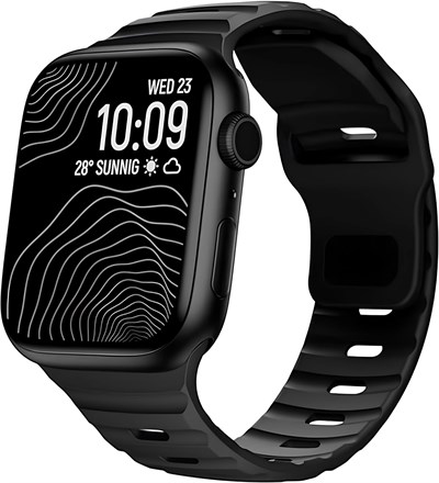 Apple Watch URUCHI Yumuşak Silikon Su Geçirmez Watch Band, Apple Watch Ultra Kordonları ile uyumlu 49/45/44/42 mm, iWatch Serisi 8 7 6 5 4 3 2 1 SE Ultra için Erkek Kadın Spor Kordonu