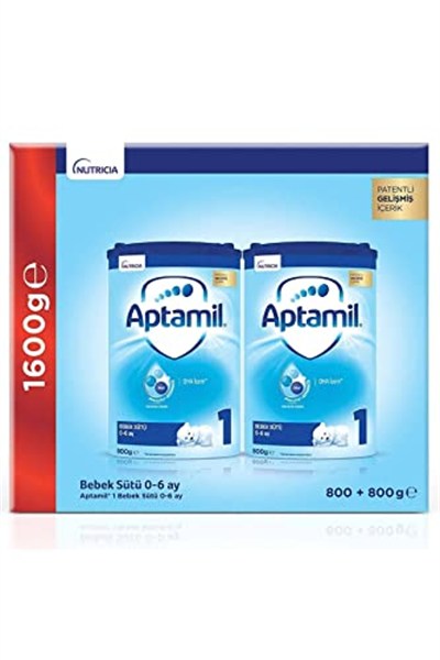 Aptamil 1 Bebek Sütü, 1600gr, 0-6 Ay, (2 x 800 Gr)