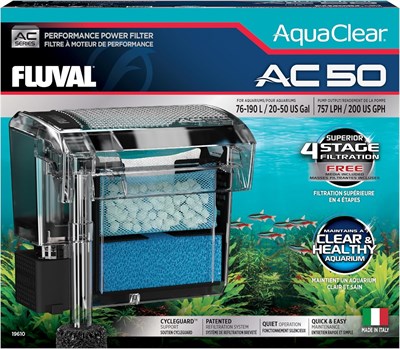 AquaClear 50 Güç Filtresi, 20 ila 50 Galon Akvaryumlar için Balık Tankı Filtresi (Ambalaj değişebilir)
