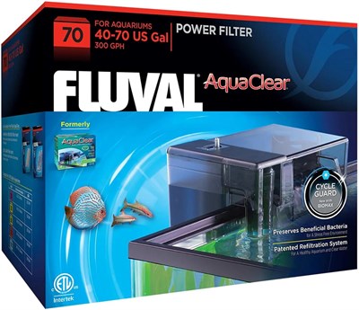 AquaClear 70 Güç Filtresi, 40 ila 70 Galon Akvaryumlar için Balık Tankı Filtresi