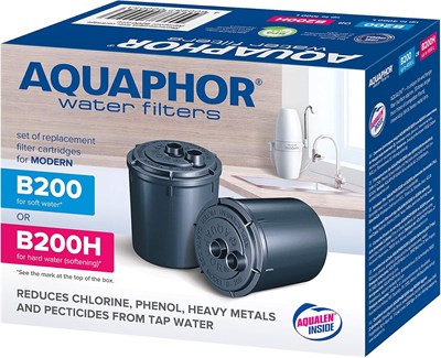 Aquaphor 4600987002149 Paket 2 Kartuş B200H Sert Su için, Plastik