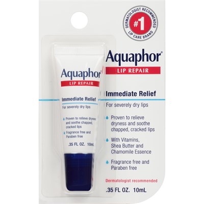 Aquaphor Dudak Onarıcı Merhem - Kuru Çatlamış Dudakları Yatıştırmak için Uzun Ömürlü Nem - 0,30 oz Tüp