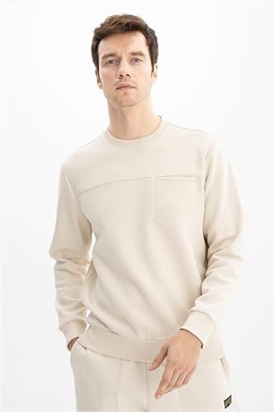 Ar-ma Erkek Bisiklet Yaka Sweatshirt Basic Baskisiz Sol Göğüs Cepli Örme Kumaş Regular Fit%70 Pamuk%30 Polyester 30/1 Şardonlu Üç İplik K26124600601