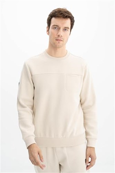 Ar-ma Erkek Bisiklet Yaka Sweatshirt Basic Baskisiz Sol Göğüs Cepli Örme Kumaş Regular Fit%70 Pamuk%30 Polyester 30/1 Şardonlu Üç İplik K26124600601
