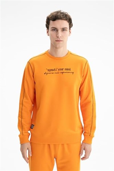 Ar-ma Erkek Bisiklet Yaka Sweatshirt Yazi Baskili Cepsiz Örme Kumaş Regular Fit%75 Pamuk%25 Polyester 30/1 3 İplik Şardonsuz K26124601601