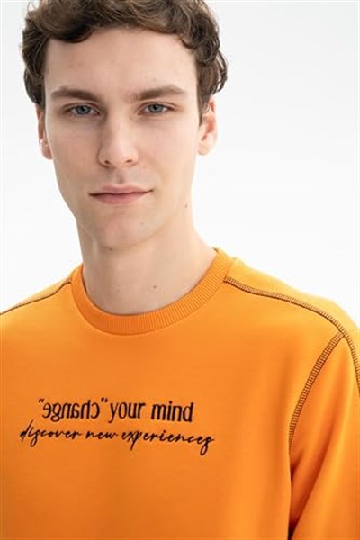 Ar-ma Erkek Bisiklet Yaka Sweatshirt Yazi Baskili Cepsiz Örme Kumaş Regular Fit%75 Pamuk%25 Polyester 30/1 3 İplik Şardonsuz K26124601601