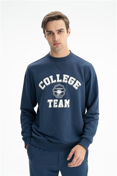 Ar-ma Erkek Bisiklet Yaka Sweatshirt Yazi Baskili Cepsiz Örme Kumaş Regular Fit%75 Pamuk%25 Polyester 30/1 3 İplik Şardonsuz K26124601201