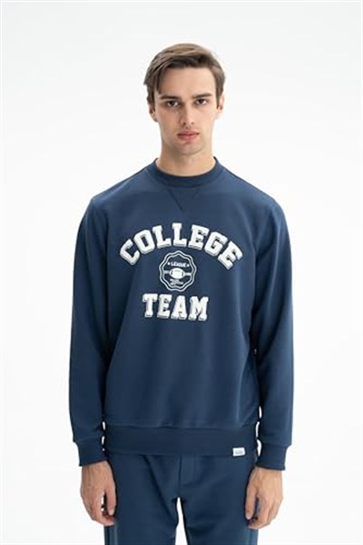 Ar-ma Erkek Bisiklet Yaka Sweatshirt Yazi Baskili Cepsiz Örme Kumaş Regular Fit%75 Pamuk%25 Polyester 30/1 3 İplik Şardonsuz K26124601201