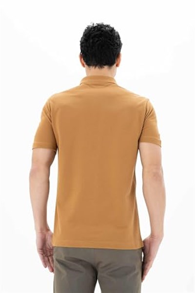 Ar-ma Erkek Polo Yaka Kısa Kollu Gömlek Regular Fit%100 Pamuk Penye Pike Düğme Kapamalı Cepsiz Y25374351101 Kahverengi-K1