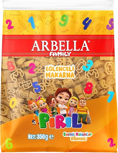 Arbella Pırıl Sevimli Rakamlar Vitaminli Makarna 350 g