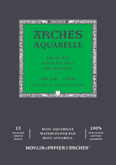 Arches Suluboya Defteri, 21 X 29, 7Cm, 12 Sayfa, 300Gr