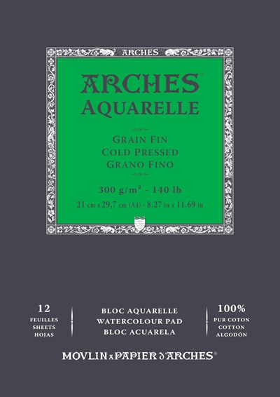 Arches Suluboya Defteri, 21 X 29, 7Cm, 12 Sayfa, 300Gr