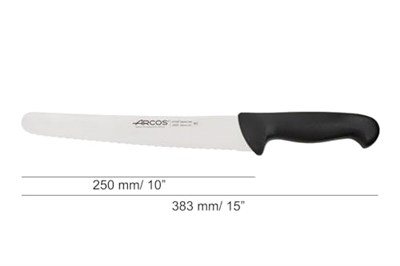Arcos bıçak 2900 pişirme 250 mm, Siyah, 250 mm