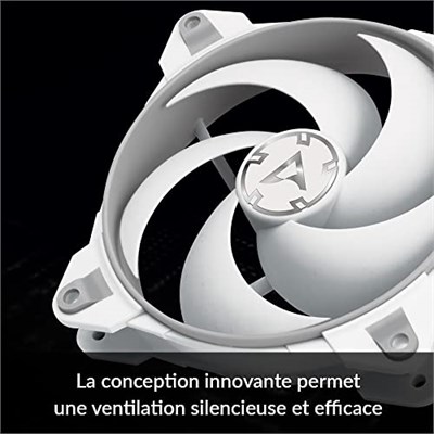 ARCTIC BioniX P120 PC fanı, 120 mm oyun kasası fanı, PWM PST paylaşım fonksiyonu, statik basınç için optimize edilmiştir, soğutucu, RPM senkronizasyonu, 200-2100 RPM - gri/beyaz
