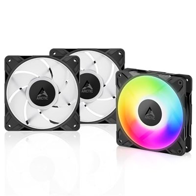 ARCTIC P12 Pro A-RGB (Siyah) - Güçlü Premium Fan, Y-Kablo Ayırıcılı 120 mm PWM Fan, 600-3000 RPM, 0 RPM <% 5 PWM, 5V Dijital RGB, Akışkan Dinamik Rulman, 4-Pin - Siyah